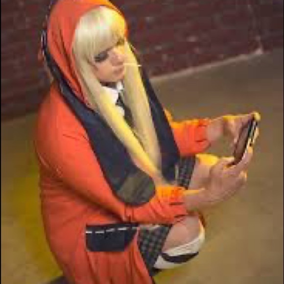 KAKEGURUI NETFLIX ANIME: ORANGE BUNNY COSPLAY COAT WITH EARS - Picture 15 of 16
